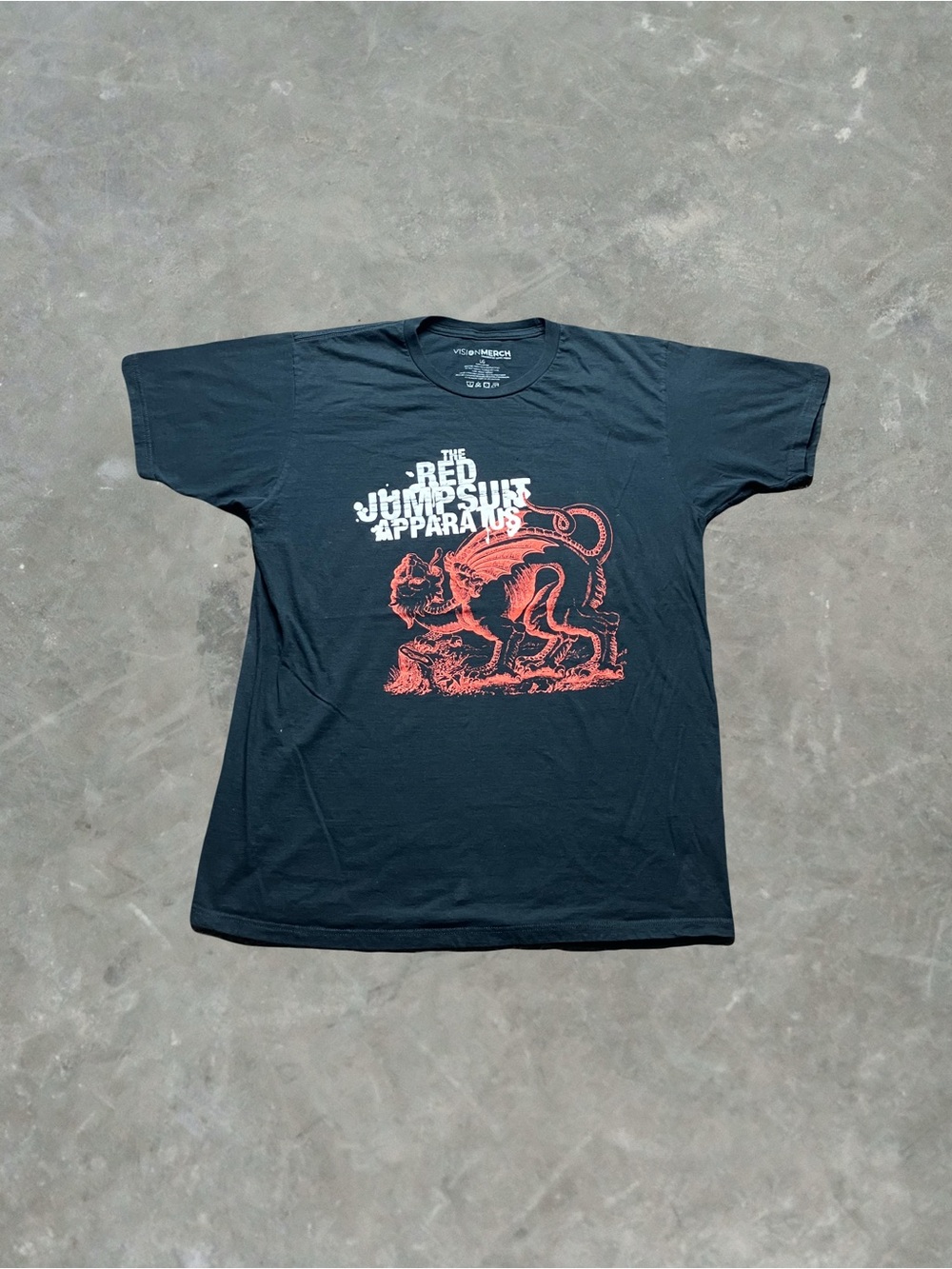 Red Jumpsuit Apparatus 2000s Y2K Emo Scene Band Tee Mens Large Black/Red